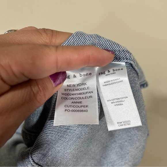 NWT rag & bone Annie denim shirt size XS button down - Picture 7 of 10